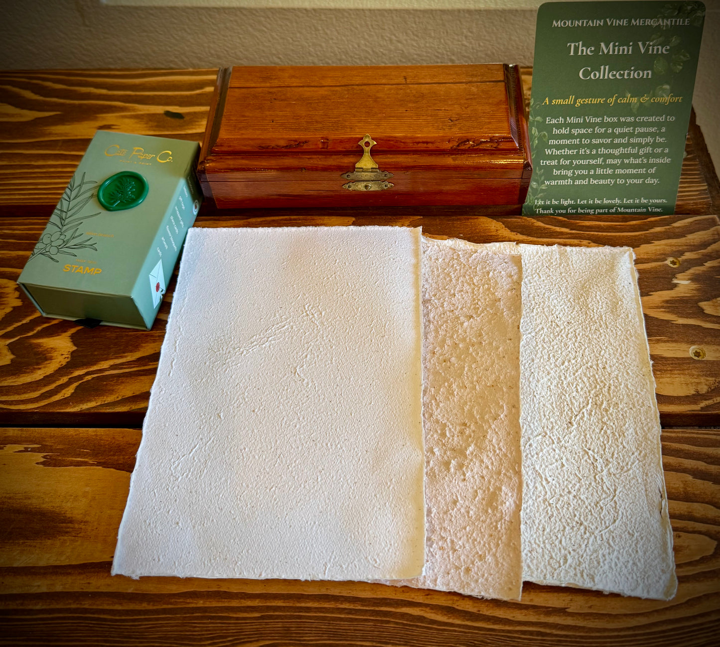 Sealed Secrets - Vintage Inspired Gift Box with Wax Seal Set, Handmade Paper & Trinket Box