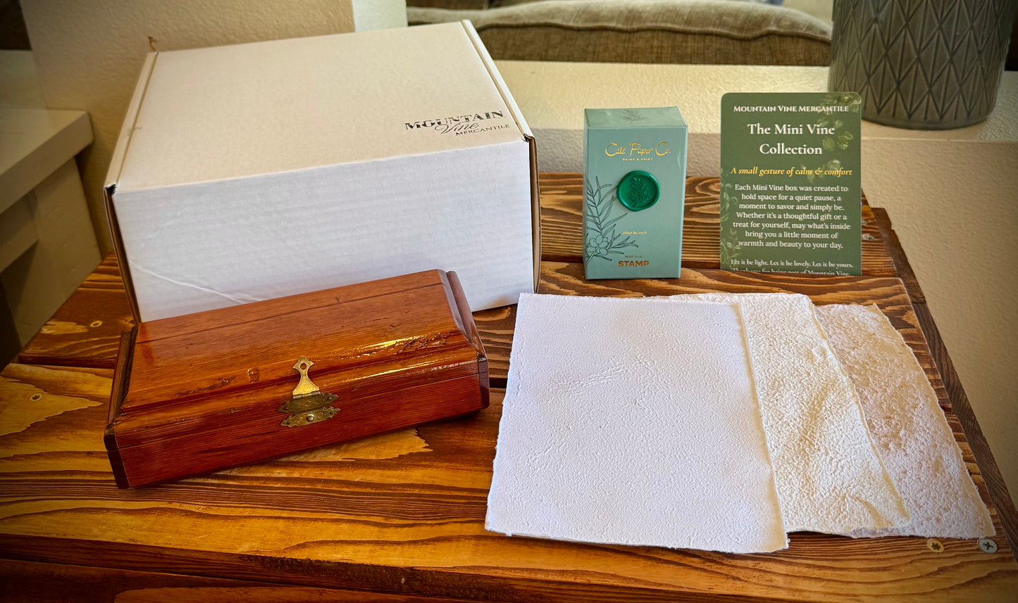 Sealed Secrets - Vintage Inspired Gift Box with Wax Seal Set, Handmade Paper & Trinket Box