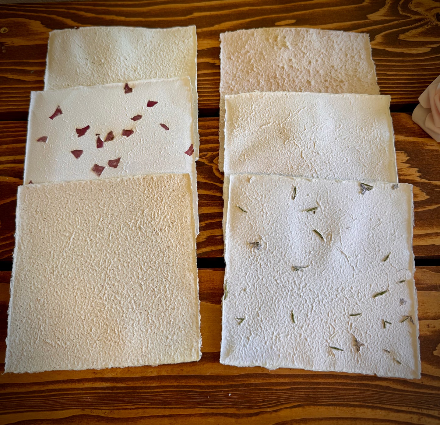 Assorted Handmade Botanical Paper Squares - Set of 6