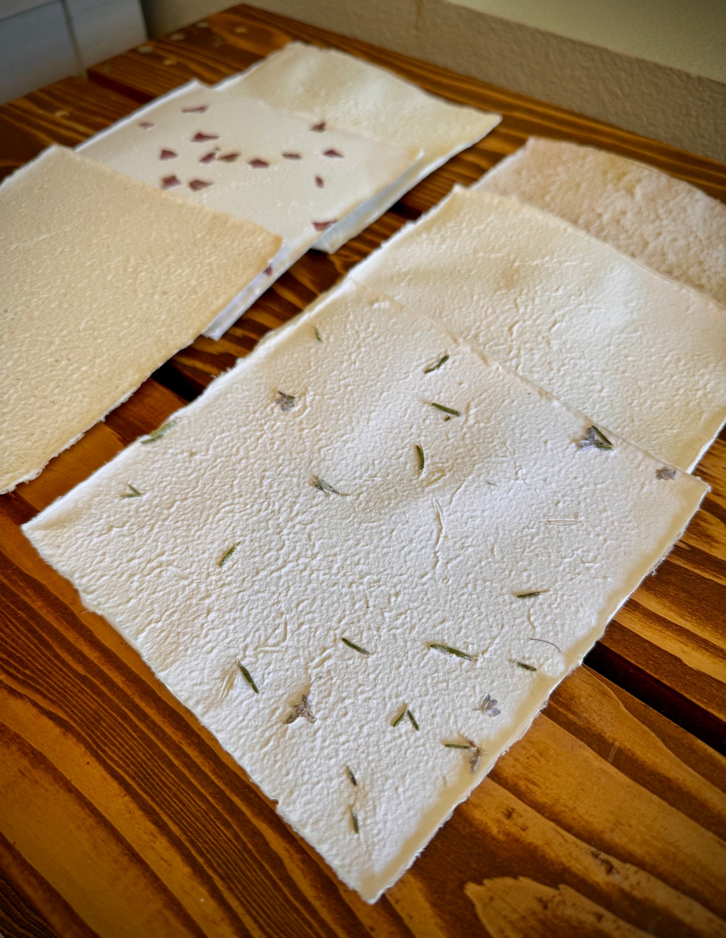 Assorted Handmade Botanical Paper Squares - Set of 6