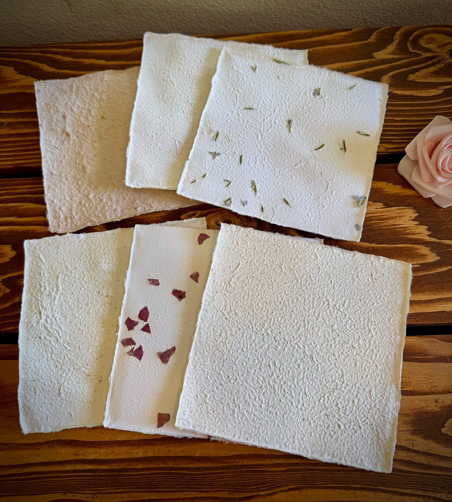 Assorted Handmade Botanical Paper Squares - Set of 6