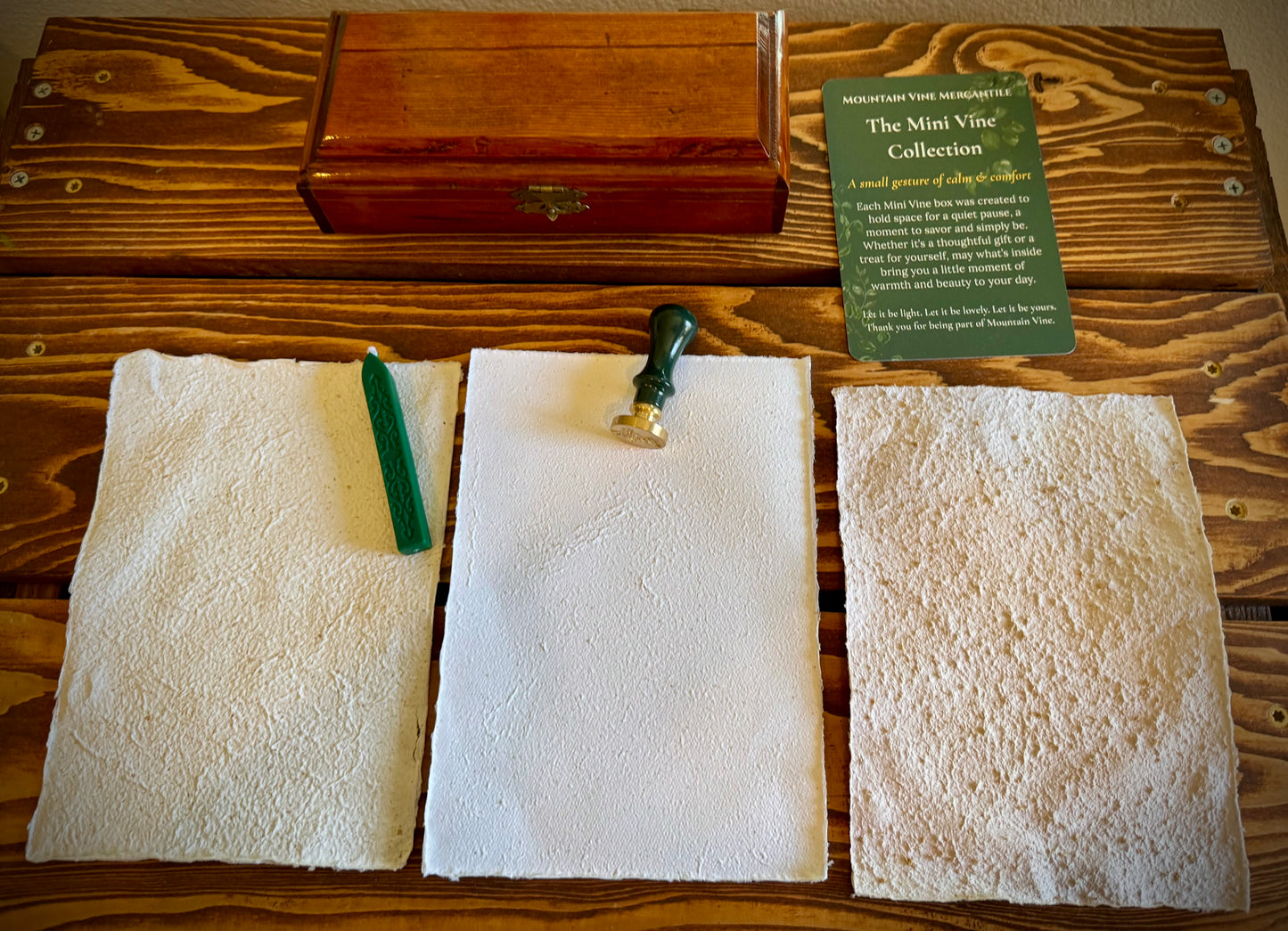 Sealed Secrets - Vintage Inspired Gift Box with Wax Seal Set, Handmade Paper & Trinket Box