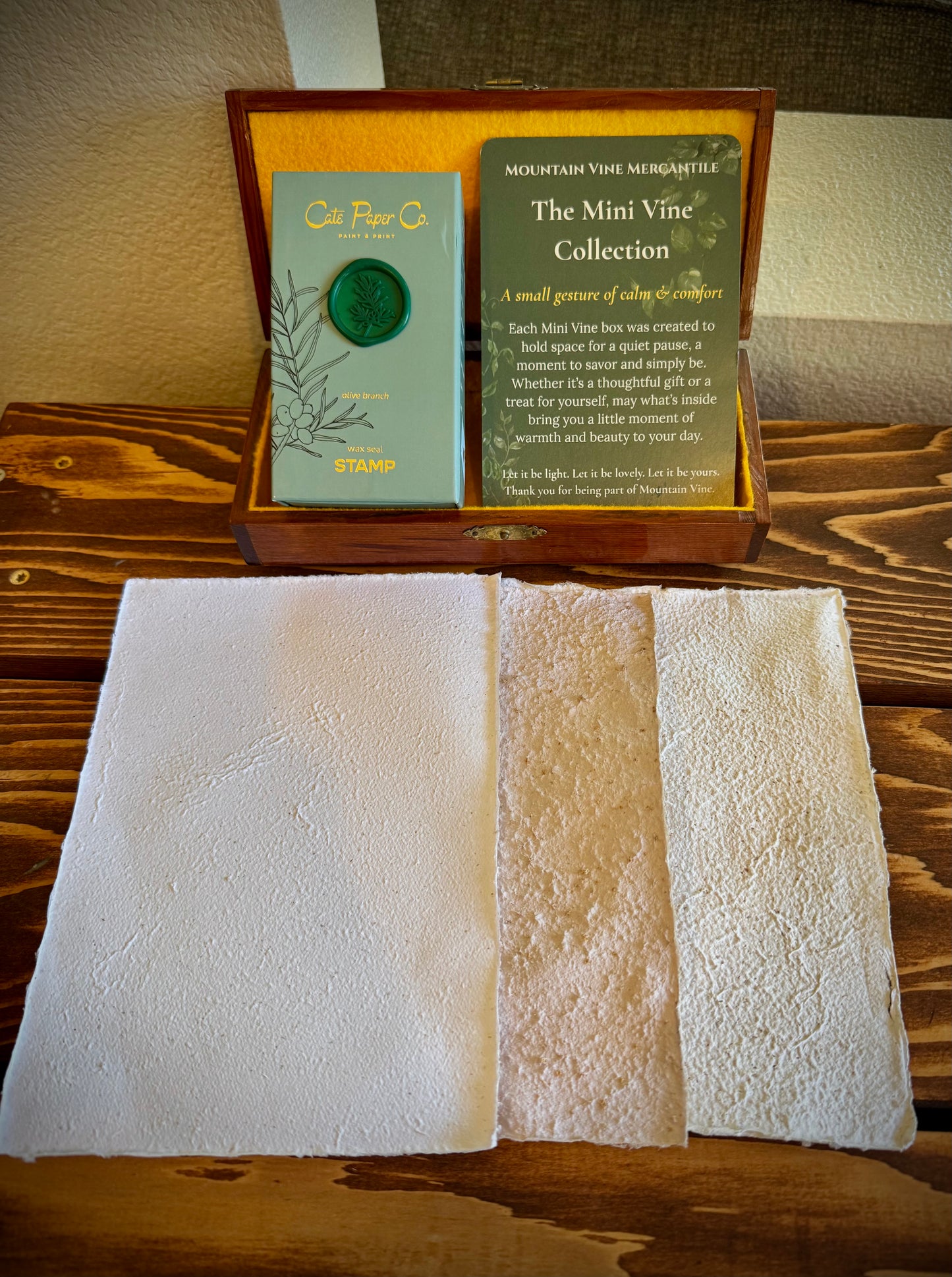 Sealed Secrets - Vintage Inspired Gift Box with Wax Seal Set, Handmade Paper & Trinket Box
